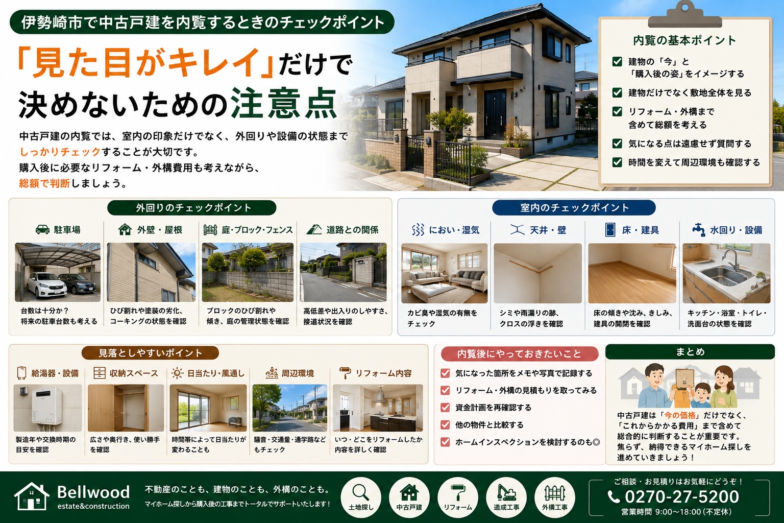 伊勢崎市で中古戸建を内覧するときのチェックポイント｜「見た目がキレイ」だけで決めないための注意点